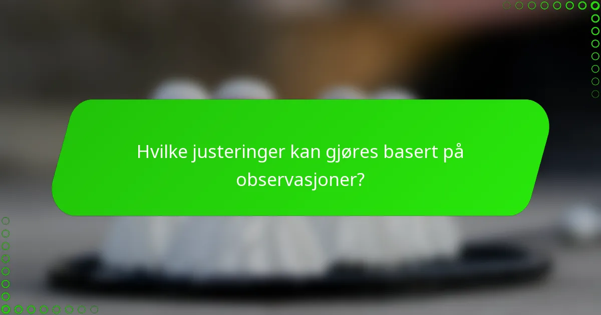 Hvilke justeringer kan gjøres basert på observasjoner?