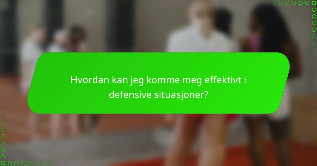 Hvordan kan jeg komme meg effektivt i defensive situasjoner?